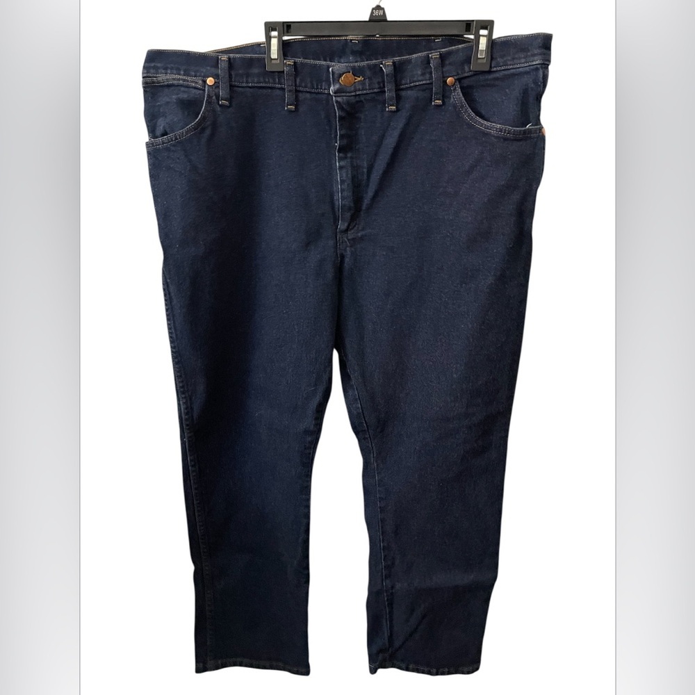 Wrangler Mens Classic Fit Denim Blue Straight Jeans Size 44x30